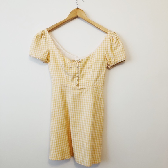 LPA Dress 251 in Golden Gingham - Picture 4 of 5